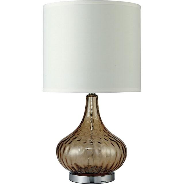 Donna Amber 15"H Glass Amber Table Lamp - U&U Home Budget Furniture (Carteret, NJ)