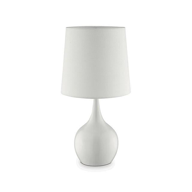 Edie White 23.5"H Glossy White Table Lamp - U&U Home Budget Furniture (Carteret, NJ)