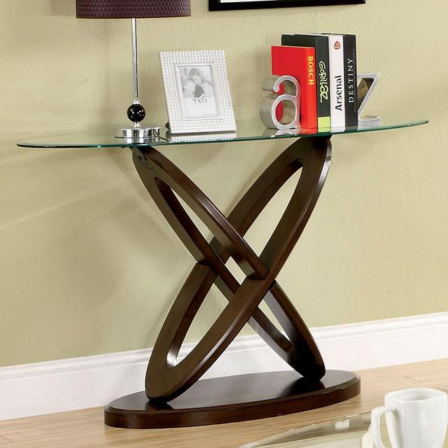 Atwood II Dark Walnut Sofa Table - U&U Home Budget Furniture (Carteret, NJ)