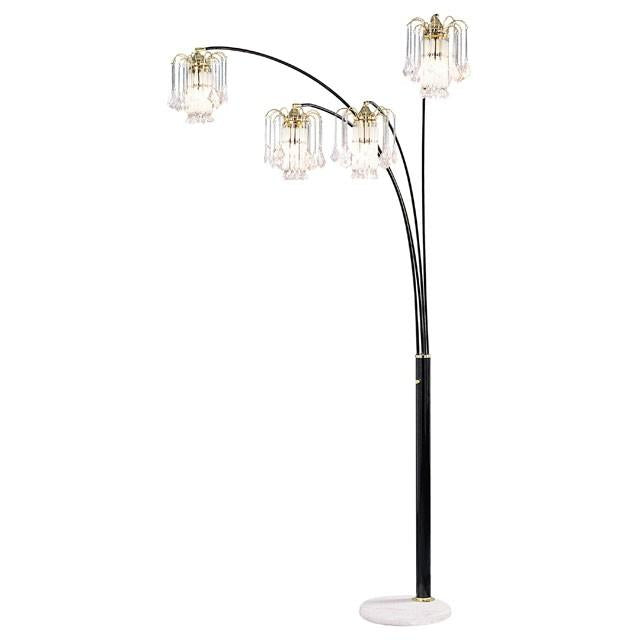 Elouise Black/Gold Arch Lamp - U&U Home Budget Furniture (Carteret, NJ)