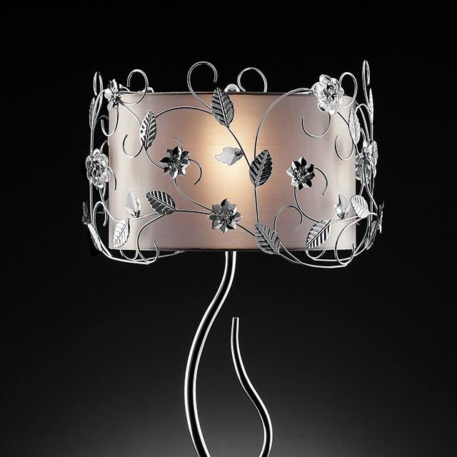 Elva Silver/Chrome Table Lamp, Double Shade - U&U Home Budget Furniture (Carteret, NJ)