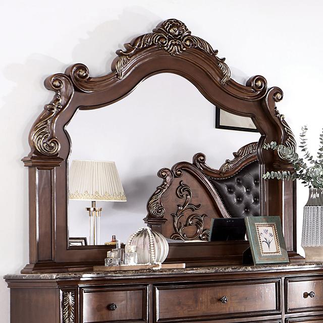 ESPARANZA Mirror, Brown Cherry - U&U Home Budget Furniture (Carteret, NJ)
