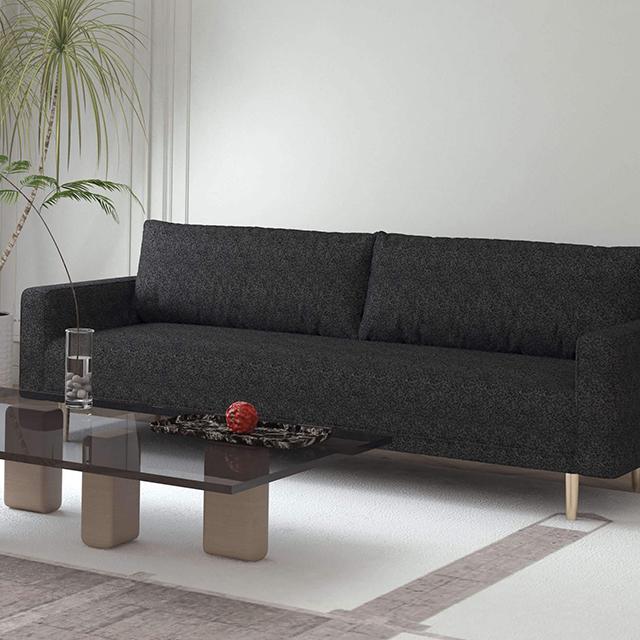 ELVERUM Sofa, Black - U&U Home Budget Furniture (Carteret, NJ)