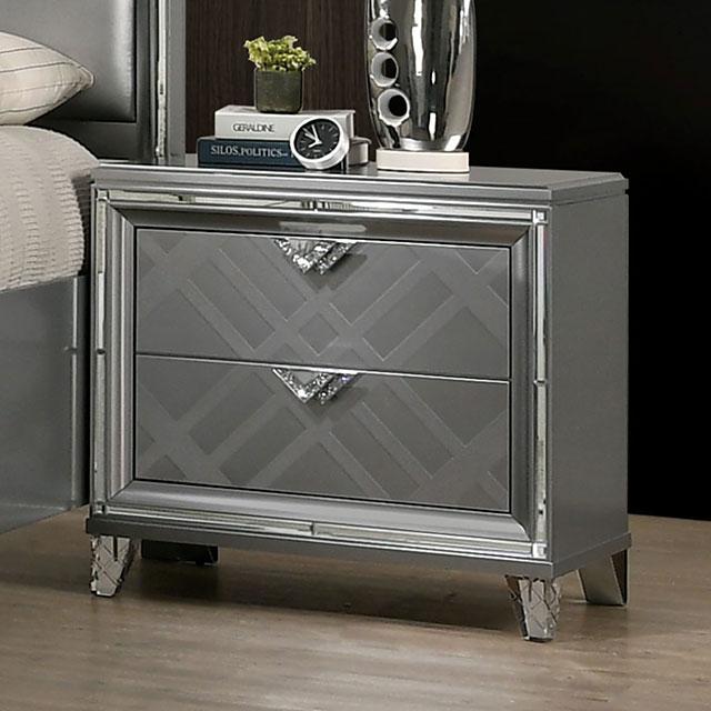 EMMELINE Night Stand w/ USB Outlet - U&U Home Budget Furniture (Carteret, NJ)