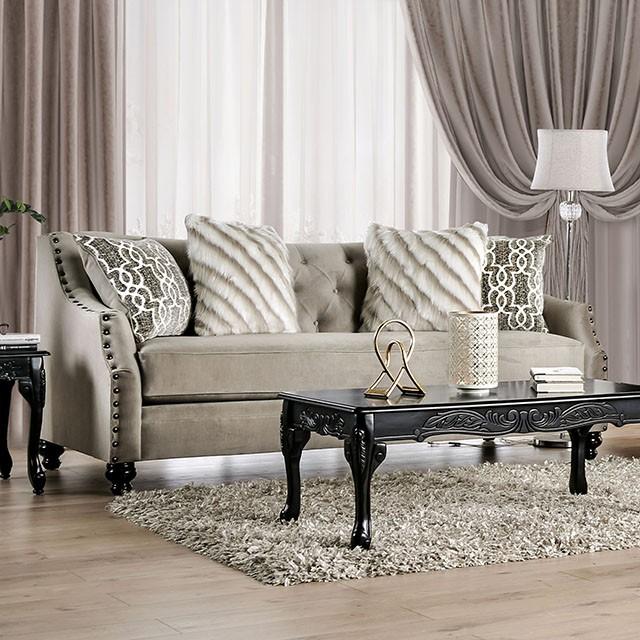 Ezrin Light Brown Sofa - U&U Home Budget Furniture (Carteret, NJ)