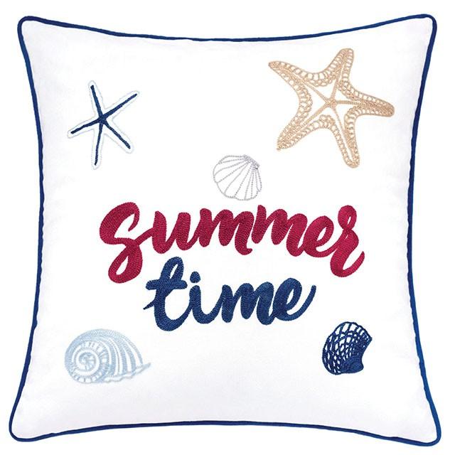 Emmie White 20" X 20" Pillow, Summer Time - U&U Home Budget Furniture (Carteret, NJ)