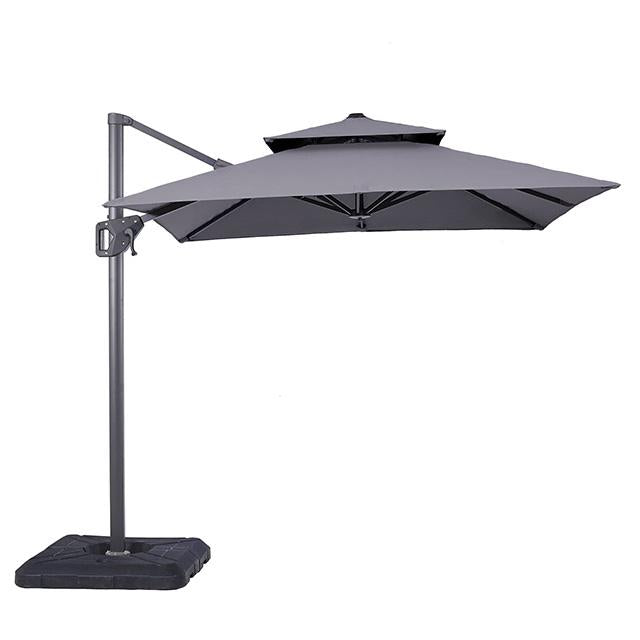 Fida 8 Ft Square Umbrella w/ Double Top + 37" Large Base - U&U Home Budget Furniture (Carteret, NJ)