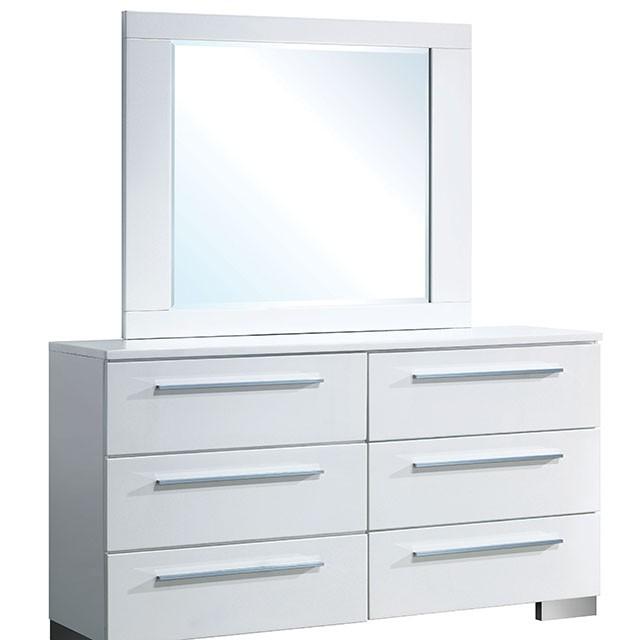 CLEMENTINE Glossy White Dresser - U&U Home Budget Furniture (Carteret, NJ)