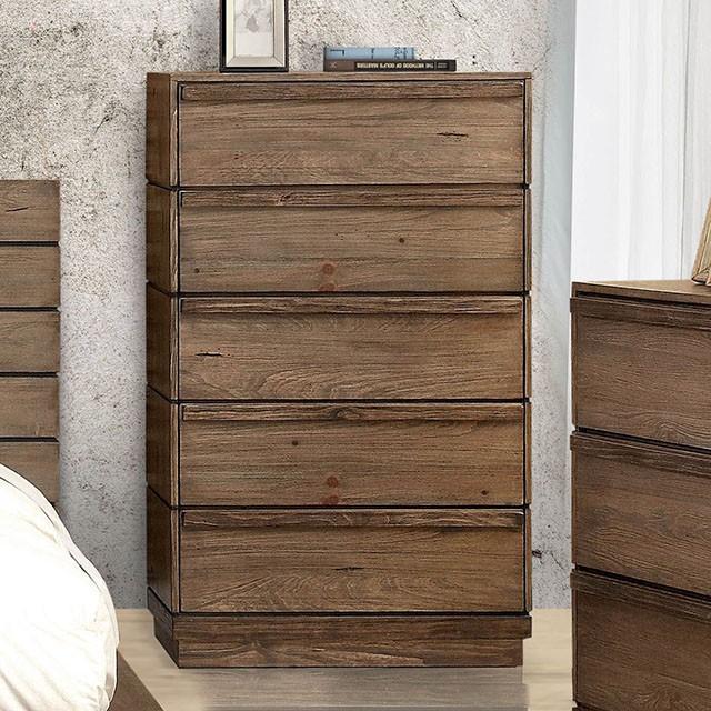 COIMBRA Rustic Natural Tone Chest - U&U Home Budget Furniture (Carteret, NJ)