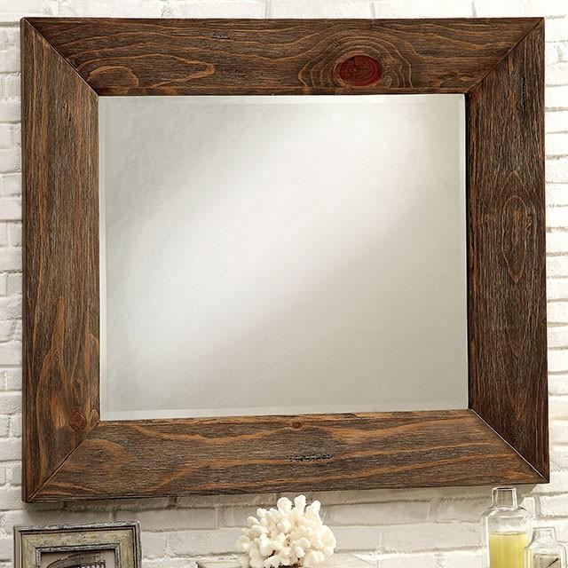 COIMBRA Rustic Natural Tone Mirror - U&U Home Budget Furniture (Carteret, NJ)
