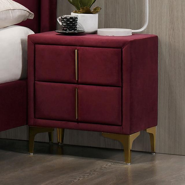 FLORIZEL Night Stand, Red - U&U Home Budget Furniture (Carteret, NJ)