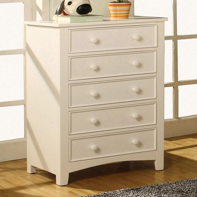 Corry White Chest - U&U Home Budget Furniture (Carteret, NJ)
