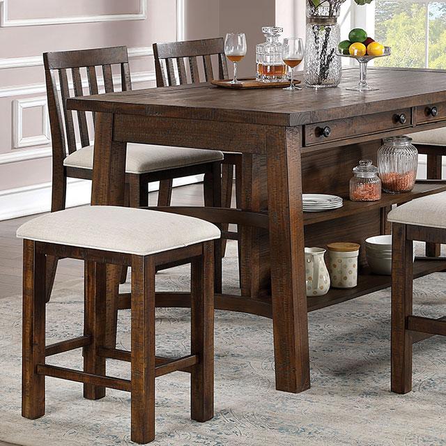 Fredonia 6 Pc Counter Ht Table Set with Bench - U&U Home Budget Furniture (Carteret, NJ)