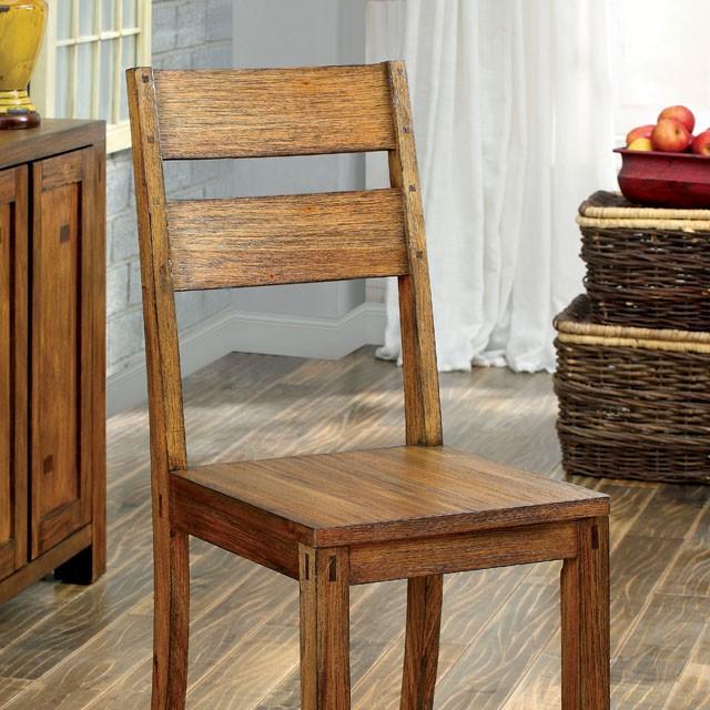 FRONTIER Dark Oak Side Chair (2/CTN) - U&U Home Budget Furniture (Carteret, NJ)