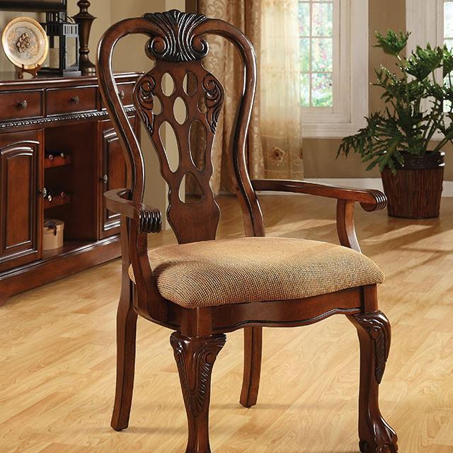George Town Cherry Arm Chair (2/CTN) - U&U Home Budget Furniture (Carteret, NJ)