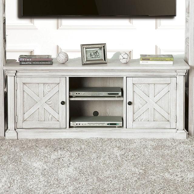 Georgia Antique White 60" TV Stand - U&U Home Budget Furniture (Carteret, NJ)