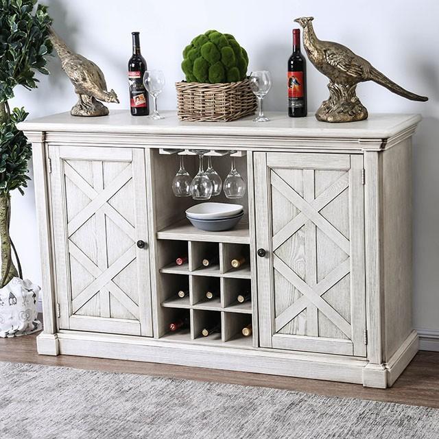 Georgia Antique White/Gray Server - U&U Home Budget Furniture (Carteret, NJ)