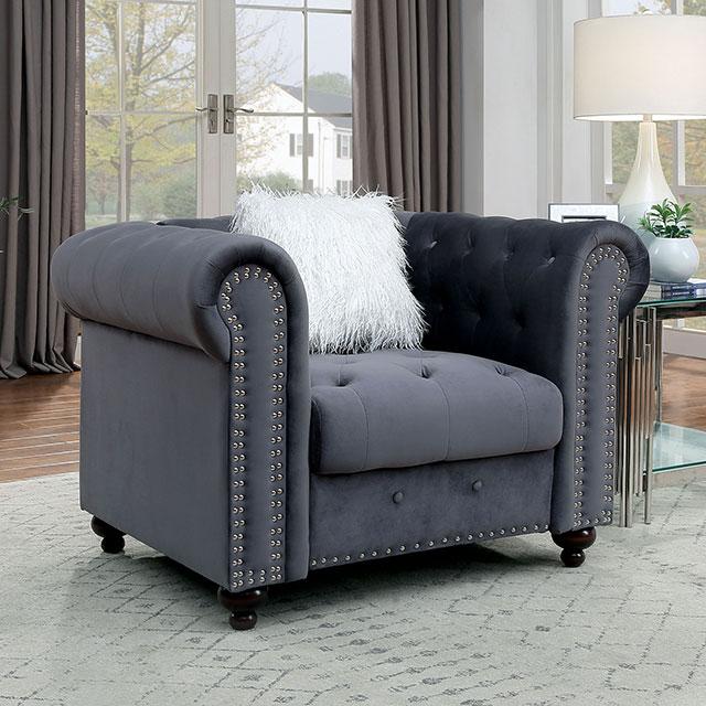 GIACOMO Chair, Gray - U&U Home Budget Furniture (Carteret, NJ)