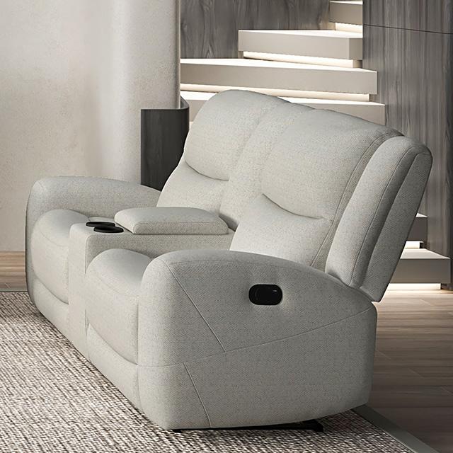 Giraldus Manual Recliner Loveseat w/ Console - U&U Home Budget Furniture (Carteret, NJ)