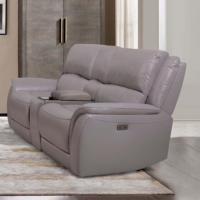 GORGIUS Power Loveseat, Light Gray - U&U Home Budget Furniture (Carteret, NJ)