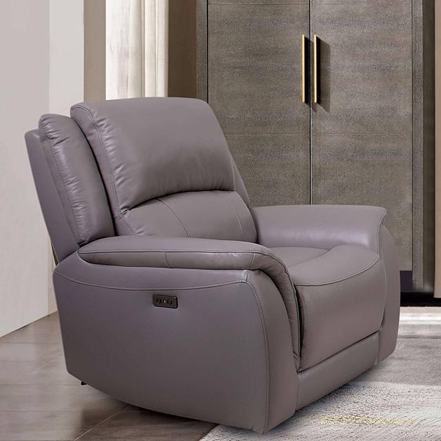 GORGIUS Power Recliner, Light Gray - U&U Home Budget Furniture (Carteret, NJ)