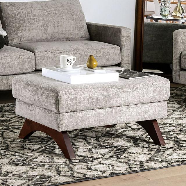 Harlech Gray Ottoman - U&U Home Budget Furniture (Carteret, NJ)