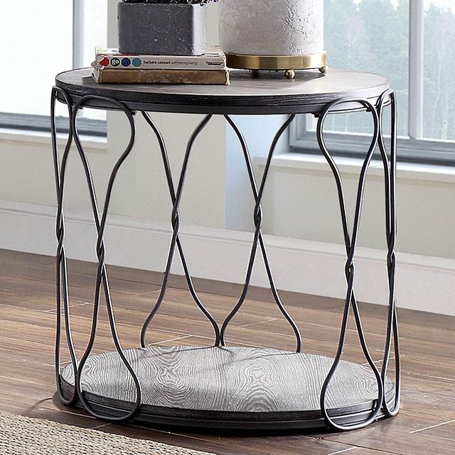 Hawdon Gray End Table - U&U Home Budget Furniture (Carteret, NJ)