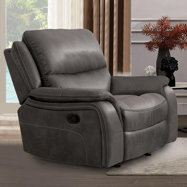 HENRICUS Glider Recliner, Dark Gray - U&U Home Budget Furniture (Carteret, NJ)