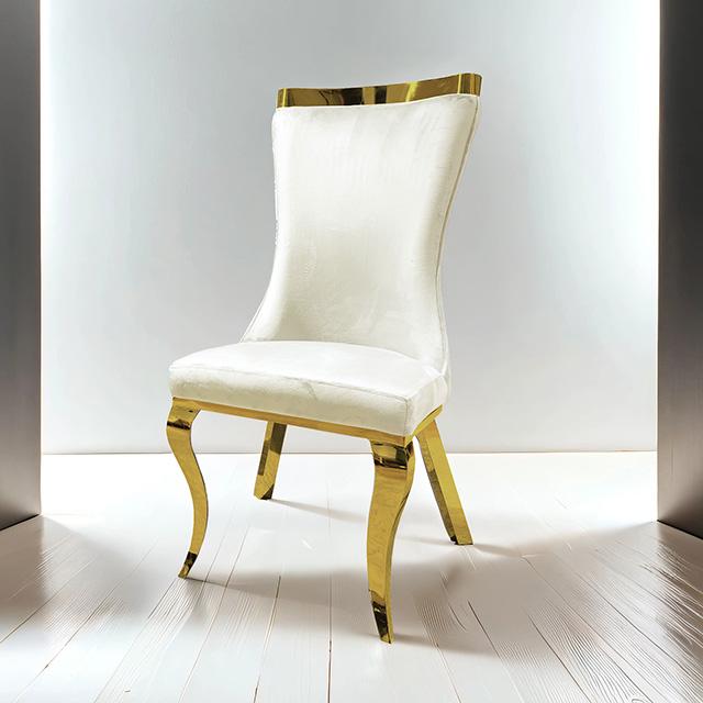 Basilicata Gold Chair (2/CTN) White, Gray, & Black - U&U Home Budget Furniture (Carteret, NJ)