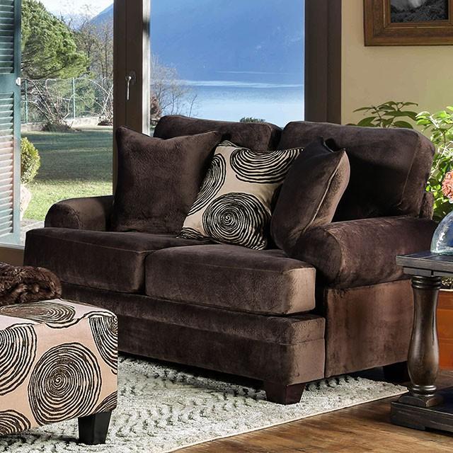 Bonaventura Brown Love Seat - U&U Home Budget Furniture (Carteret, NJ)