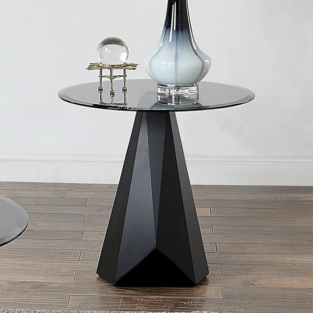 BISHOP End Table, Black/Gray - U&U Home Budget Furniture (Carteret, NJ)