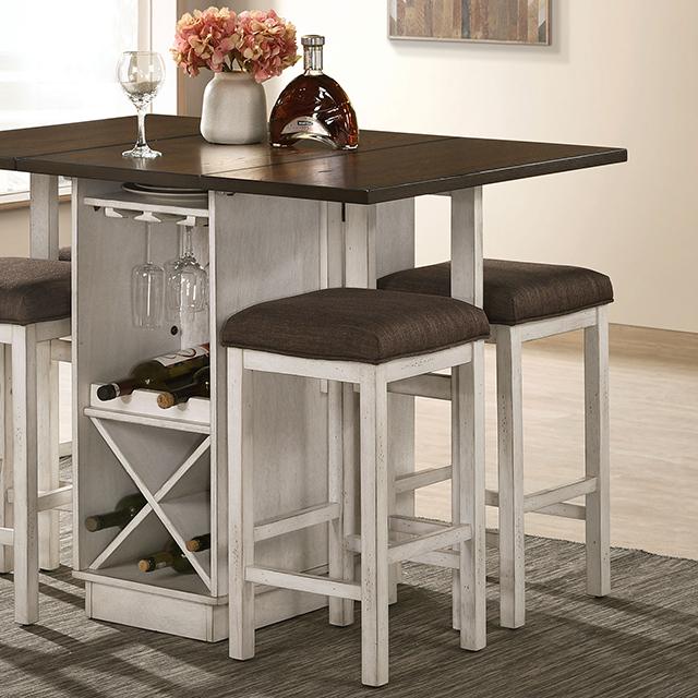 BINGHAM Counter Ht. Table w/ 2 x 15" Leaves - U&U Home Budget Furniture (Carteret, NJ)