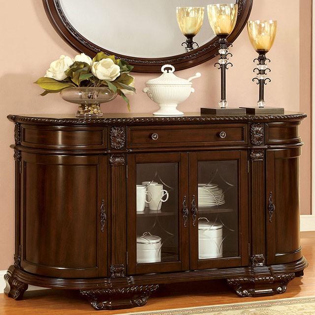 Bellagio Brown Cherry Server - U&U Home Budget Furniture (Carteret, NJ)