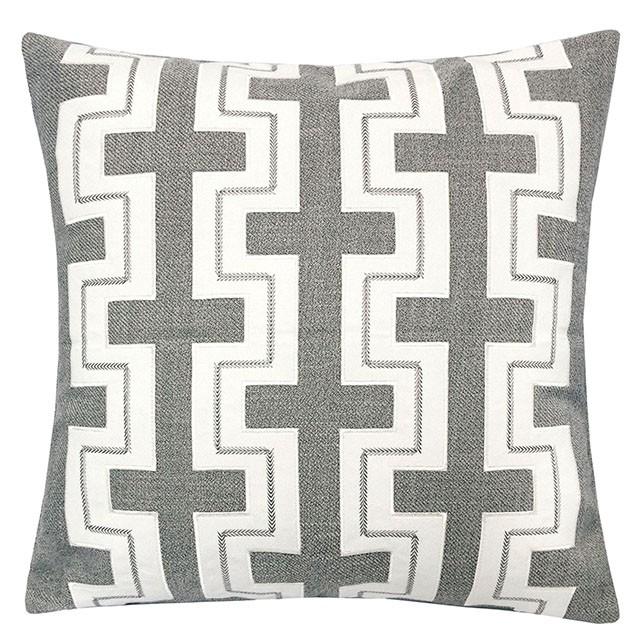 Kari Silver 20" X 20" Pillow, Silver - U&U Home Budget Furniture (Carteret, NJ)