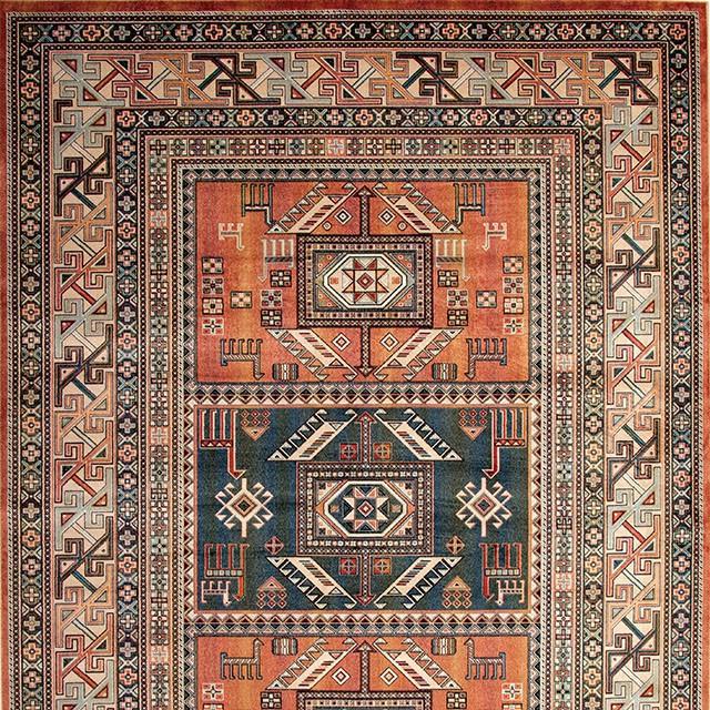 Mortsel Orange/Multi 5'3" X 7'6" Area Rug - U&U Home Budget Furniture (Carteret, NJ)