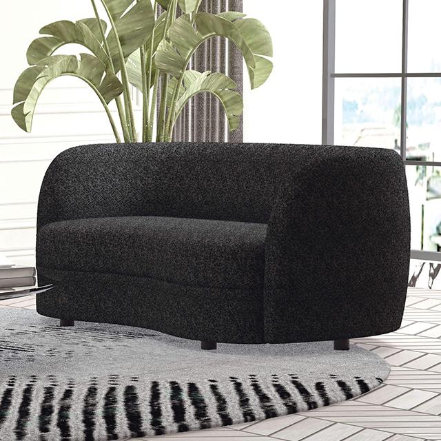 VERSOIX Loveseat, Black - U&U Home Budget Furniture (Carteret, NJ)