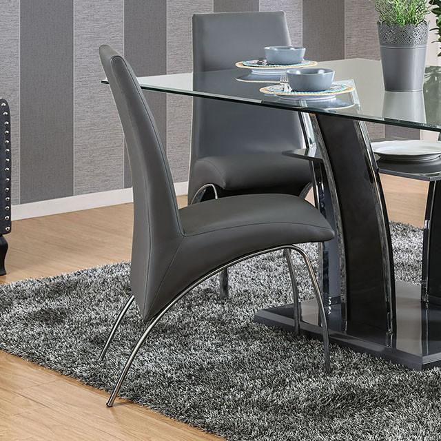 Wailoa Gray/Chrome Side Chair - U&U Home Budget Furniture (Carteret, NJ)
