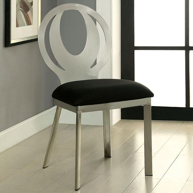 ORLA Silver/Black Side Chair (2/CTN) - U&U Home Budget Furniture (Carteret, NJ)