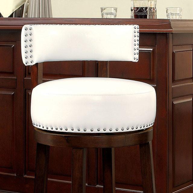 SHIRLEY Dark Oak/White 29" Bar Stool - U&U Home Budget Furniture (Carteret, NJ)