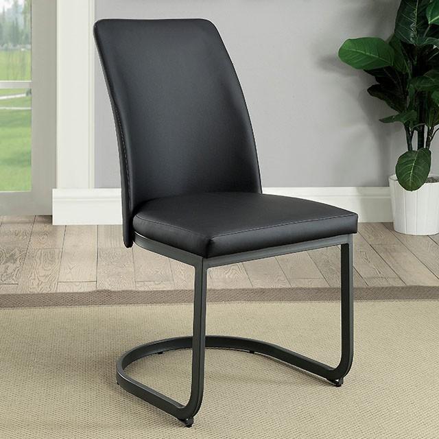 Saskia Dark Gray/Black Side Chair (2/CTN) - U&U Home Budget Furniture (Carteret, NJ)