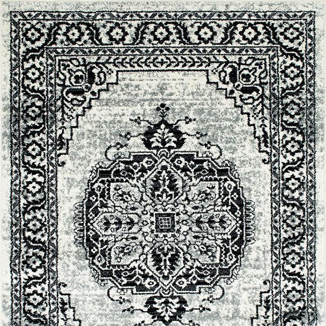 Serang Gray/Black 5' X 7' Area Rug - U&U Home Budget Furniture (Carteret, NJ)