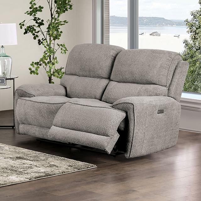 MORCOTE Power Loveseat, Light Gray - U&U Home Budget Furniture (Carteret, NJ)