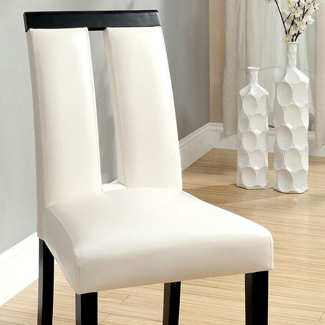 Luminar Black/White Side Chair (2/CTN) - U&U Home Budget Furniture (Carteret, NJ)
