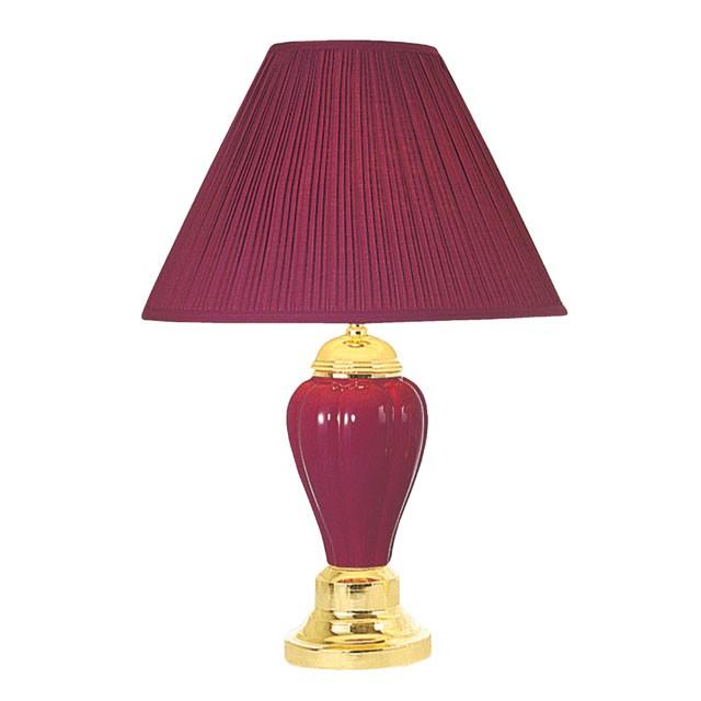 SCARLETT Burgundy Table Lamp (6/CTN) - U&U Home Budget Furniture (Carteret, NJ)