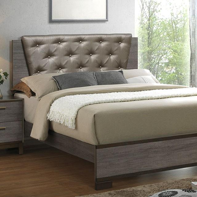 MANVEL Two-Tone Antique Gray Queen Bed - U&U Home Budget Furniture (Carteret, NJ)