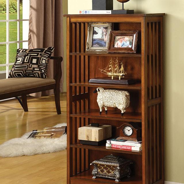 Valencia I Antique Oak Media Shelf - U&U Home Budget Furniture (Carteret, NJ)