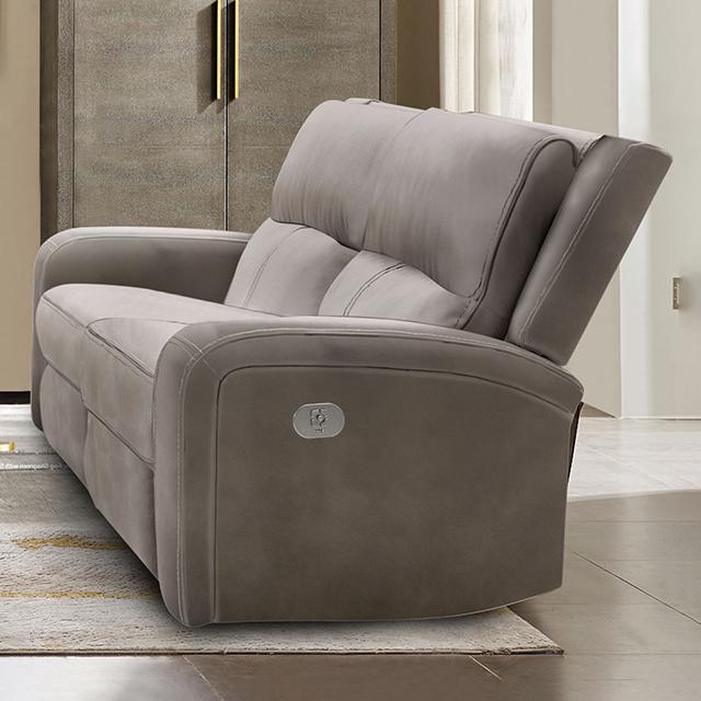 VASILIOS Power Loveseat, Taupe - U&U Home Budget Furniture (Carteret, NJ)