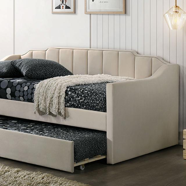 KOSMO Twin Daybed, Beige - U&U Home Budget Furniture (Carteret, NJ)