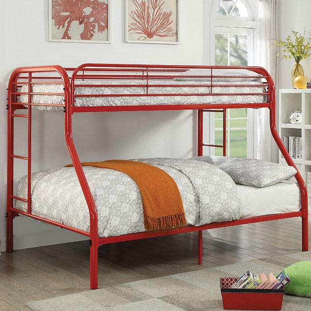 Opal Red Twin/Full Bunk Bed - U&U Home Budget Furniture (Carteret, NJ)