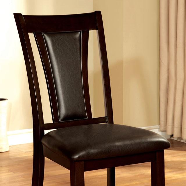BRENT Dark Cherry/Espresso Side Chair (2/CTN) - U&U Home Budget Furniture (Carteret, NJ)